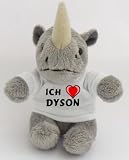 Produkt-Bild: Pl&uuml;sch Nashorn Schl&uuml;sselhalter mit T-shirt mit Aufschrift Ich liebe Dyson