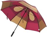 Gustbuster Pro Series 62 Umbrella Burgundy/Tan Style 5 Rubber Handle