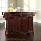 IMAGE OF Crosley Furniture LaFayette Stainless Steel Top Mahogany Kitchen Island