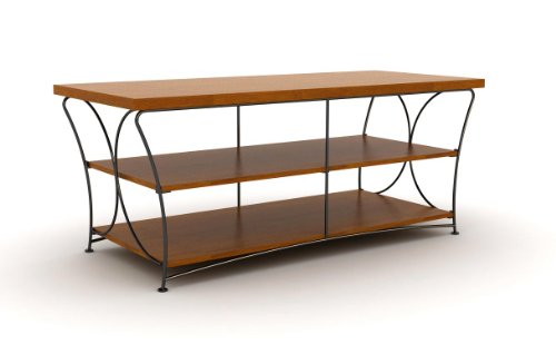 Atlantic Nuvo 3 Tier Black Metallic Frame (Cherry Wood Top)