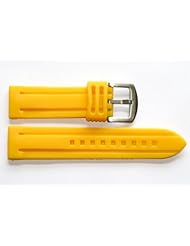 24MM YELLOW SOFT SILICONE RUBBER SPORT DIVER WATCH BAND STRAP FITS INVICTA & OTHERS