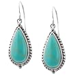 Sterling Silver Turquoise Teardrop Earrings