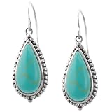 Sterling Silver Turquoise Teardrop Earrings