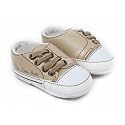 Baby Boys Beige Little Dude Design Shoes/Trainers (0-6 Months) (Beige And White)