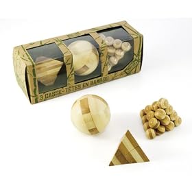 France Cartes - CB1001 - Puzzle - 3 Casse-t�te en Bambou