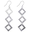 Sterling Silver Patterned Diamond Dangle Earrings