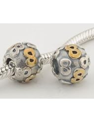Multi-choice 925 sterling silver round number charm bead 0 to 9 compatible with Pandora