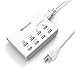 â¤ USB Charger - 8 Ports Charging Station 50W/10A Multi Port USB Charging Hub for Multiple Devices (6ft Cord, White)