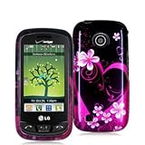 Purple Love Design Crystal Hard Skin Case Cover for LG Cosmos Touch VN270 P ....