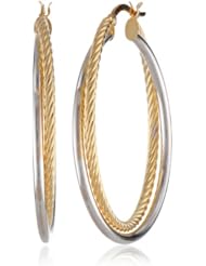 14k Italian Gold Twisted Hoop Earrings