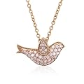 14k Rose Gold Dove Bird Natural Fancy Light Pink Diamond Pendant Necklace-0.42 carat