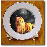 Pumpkin Patch at Night Painting Style - 8 Inch Porcelain Plate