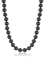 Sterling Silver 8mm Black Onyx Bead Necklace, 36"