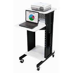 Multipurpose Presentation Cart (Ivory/Black) (40.5"H x 18"W x 30"D)