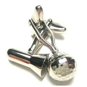 Golf Ball and Tee Cufflinks : Golfer Cufflinks W Gift Box