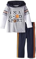 Kids Headquarters Baby Boys' Gray Hoody with Tricot Pants