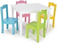 Tot Tutors Kids' Table and 4 Chair Set, Pastel Wood