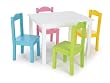 Tot Tutors Kids' Table and 4 Chair Set, Pastel Wood