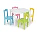 Tot Tutors Kids' Table and 4 Chair Set, Pastel Wood
