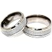 Blue Chip Unlimited - Matching 8mm Titanium White Carbon Fiber Rings His & Hers Ring Set Wedding Bands Engagement Rings (Available in Whole & Half Sizes 5-15)