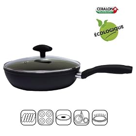 SAUTEUSE CERAMIQUE ECOLOGIQUE 28CM TOUS FEUX- NOIR - ECOSIL