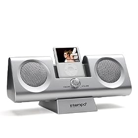 INTEMPO IDS04S PORTABLE IPOD SPEAKERS AND CHARGING DOCK SILVER