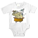 Onesie with shower, brush, tub, elephant, washing by SHOPZEUS