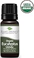 USDA Certified Organic Eucalyptus Essential Oil. 10 ml. 100% Pure, Undiluted, Therapeutic Grade.