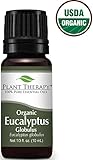 USDA Certified Organic Eucalyptus Essential Oil. 10 ml. 100% Pure, Undiluted, Therapeutic Grade.
