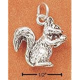 Sterling Silver Squirrel with Nut Charm 18