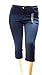 1826 Women's Plus Size Stretch MID Rise Denim Jeans Capri Blue & Black PC-2686
