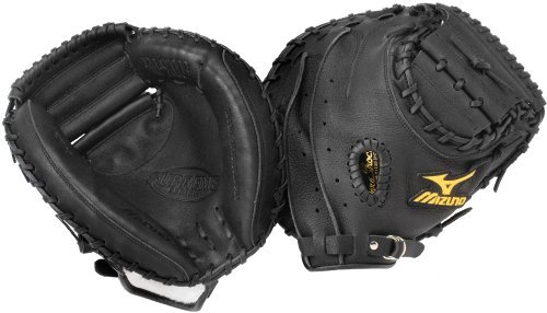 Mizuno Supreme GXC94 Youth Catcher's Mitt (Black, 32-Inch, Right-Handed Throw)