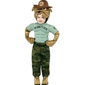 Sound Off, 1, 2, 3, 4- Proud and Adorable in this Deluxe Plush United States Marine Corps Mascot Costume for Children