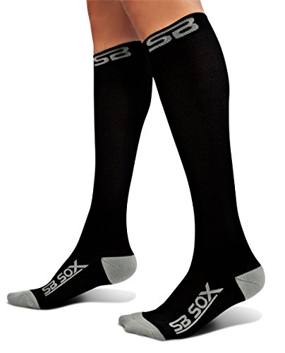 SB SOX Graduated Compression Socks for Men & Women - PREMIUM Design Ideal for Everyday Use, Running, Pregnancy, Flight & Travel, Nursing.