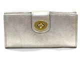 AUTHENTIC COACH HAMPTONS PLATINUM LEATHER SLIM ENVELOPE WALLET 41365