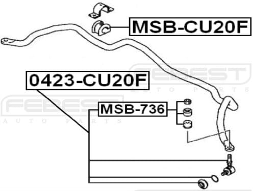 Mn100250 - Stabilizer/ Sway Bar Bushing (FRONT) D26 For Mitsubishi - Febest