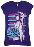 Justin Bieber T-Shirt for Juniors Dots and Stripes Design (Med)