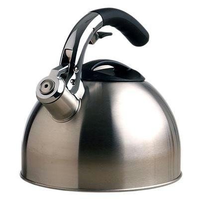New Epoca Primula Liberty Soft Grip Brushed Stainless Steel Tea Kettle 3 Quart Most Popular Model