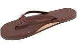 Rainbow Sandals - Womens Hemp Single Layer Narrow Strap Brown Size Large (7.5 - 8.5)
