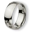 Rounded Polished Titanium Ring (8.0 mm) - Sizes 6-13.5
