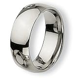 Rounded Polished Titanium Ring (8.0 mm) - Sizes 6-13.5