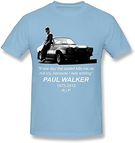 Guy Paul Walker Fast and Furious RIP T-shirts S SkyBlue
