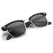 zeroUV - Half Frame Semi-Rimless Horn Rimmed Sunglasses (Matte Black-Silver/Green)