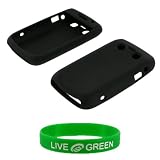 Black Silicone Skin Case for RIM BlackBerry Bold 9700 Phone, AT&T T-Mobile