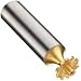 Niagara Cutter B555 Straight Tooth Shank Type Keyseat Cutter, High Speed Steel, TiN Coated, Round Shank, 1/2" Cutter Diameter, 10 Tooth, 1/16" Width
