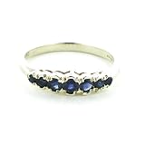 Image of 9ct White Gold Ladies Blue Sapphire Eternity Ring - Free Delivery - Finger Sizes L to Z Available