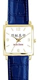 Jesus - Chinese Symbol - WATCHBUDDY® DELUXE GOLD TONE SQUARE CASE WATCH - Blue Strap - Large Size (Men's or Jumbo Women's Size)