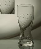 Grehom Crystal Pilsner Glass-Waves, Hand Etched, Mouth Blown, 24% Lead Crystal Drinkware, Sold as single unit