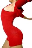 Bodysuit & Shrug: Mock Rib Camisole Short Body Suit & Matching Shrug by KD dance Makers of the Best Knit Dancewear in the World - 99% Cotton / 1% Lycra - Made In New York City