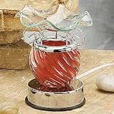 Red Spiral Glass Collectible Electric Oil Burner Aromatherapy Decor